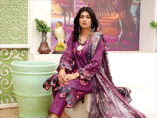 Majestic Mirage: Unstitched 3-piece Embroidered Suit