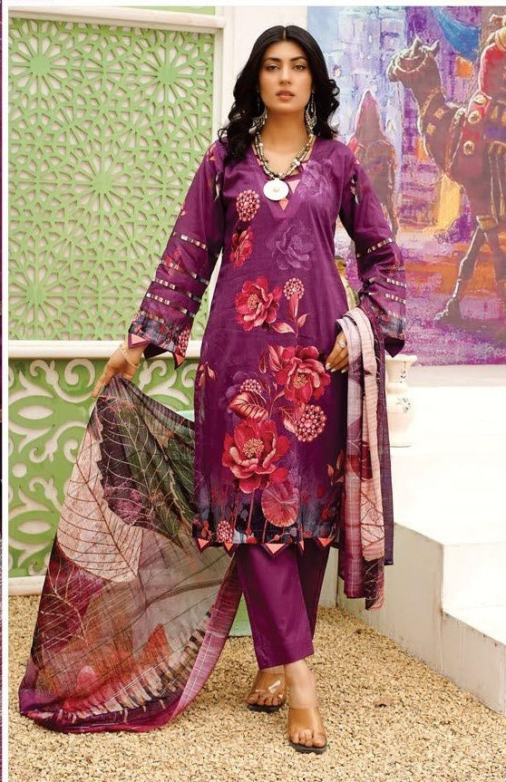 Majestic Mirage: Unstitched 3-piece Embroidered Suit