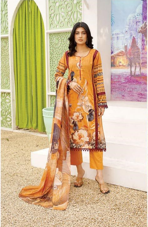 Ivory Dream: Unstitched 3-piece Classic Printed Suit