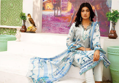 Dusk Drape: Unstitched 3-piece Printed Suit