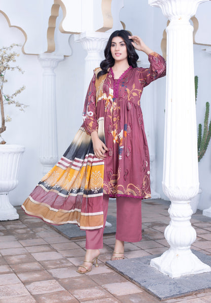 Shabnam: Printed Emroidered Lawn Suit ZLIR/SD7