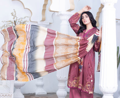 Shabnam: Printed Emroidered Lawn Suit ZLIR/SD7