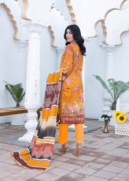 Zar-e-Nigar: Printed Embroidered Lawn Suit ZRO/SD4