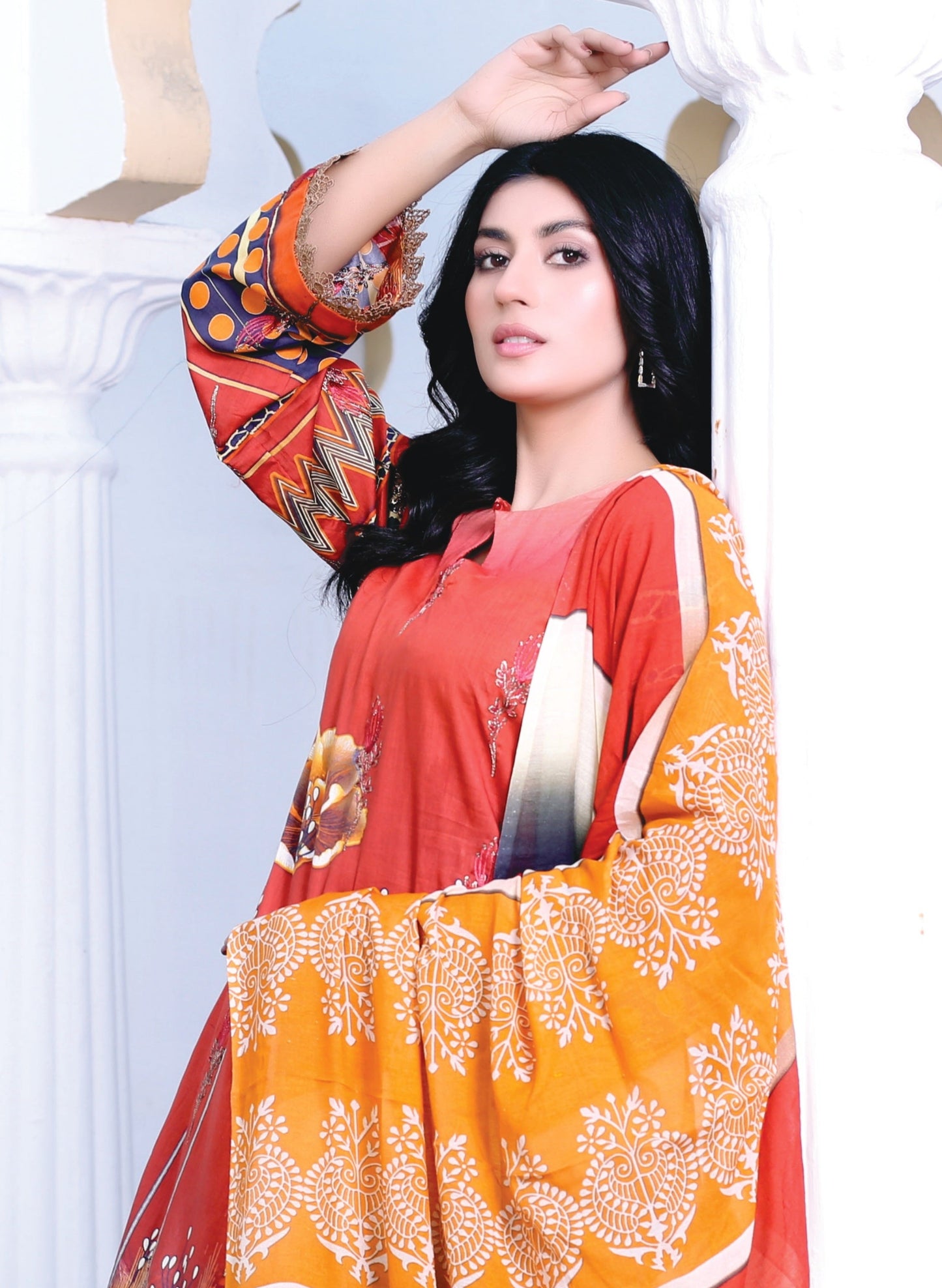 Husn-e-Laila: Digital Embroidered Lawn Suit ZLZP/SD8