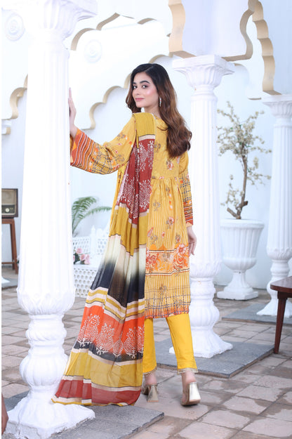 Zeenat - Digital Embroidered Lawn Shirt ZRY/SD1